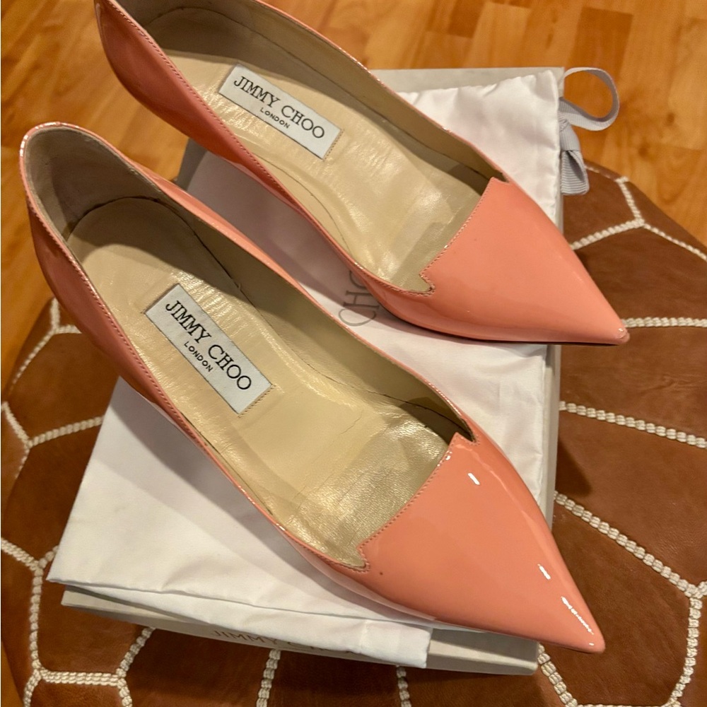 Jimmy Choo Women's Pink Pointed-Toe Flats